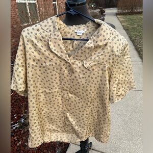 Vintage Talbots silk button up blouse size 12 large